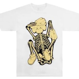Kaws New Fiction Tee Bone White T-Shirt with Skeleton Graphic New
